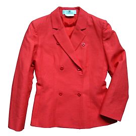 Givenchy Red Coral Cotton Twill Jacket 38FR Red