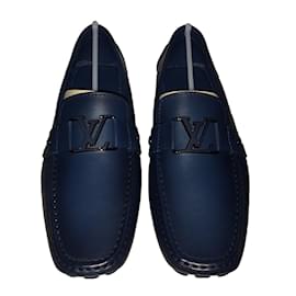 NEW LOUIS VUITTON GLORIA MOCCASIN SHOES 10 44 BLUE BLACK LOAFERS SHOE  Leather ref.784763 - Joli Closet