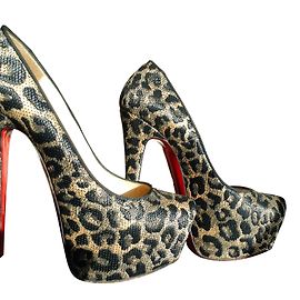 Christian Louboutin Leopard Print Platform Heels 39 Leopard print