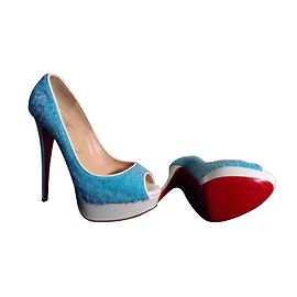 Christian Louboutin Blue Heels Size 39 Blue