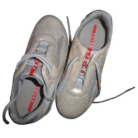 Prada-Baskets enfant-Doré