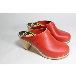 Swedish Hasbeens Holzschuhe Rot