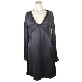 Vestido Les Petites de seda e algodão preto Preto