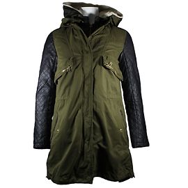 Zara Parka Khaki Green and Black Khaki