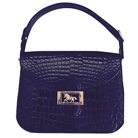Bolsa de ombro Céline em couro de crocodilo preto Preto