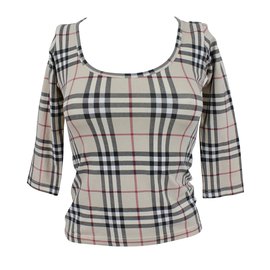 Burberry-Top-Noir,Blanc,Rouge,Moutarde