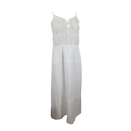 Vestido Maje Blanco de Algodón con Tirantes Blanco