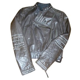Mango Biker jackets Brown