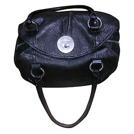 Autre Marque Nannini Black Buffalo Leather Tote Bag Black
