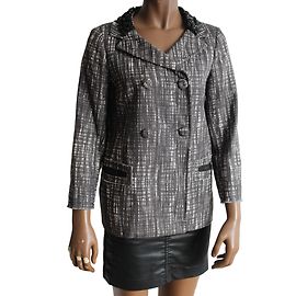 J.Crew Sequined Collar Cotton Jacket Gray White Other
