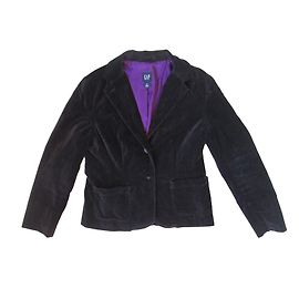 Gap Black Velvet Jacket Size 38 Black