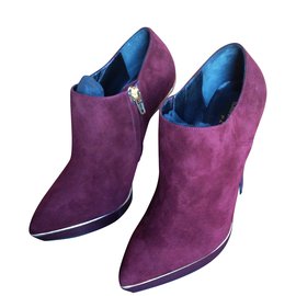 Saint Laurent-Ankle Boots-Prune