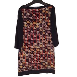 Luisa Cerano Silk Geometric Pattern Short Dress Multiple colors