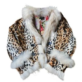 Autre Marque Casaco de pele estampa de leopardo Estampa de leopardo