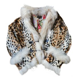 Autre Marque Leopard Print Fur Coat Leopard print