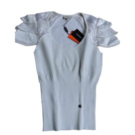 Top blanco de algodón Karen Millen Blanco