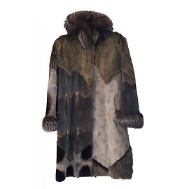Rena Lange Manteau fourrure Gris