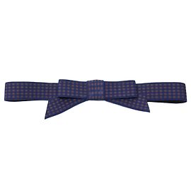 Cinto Alexis Mabille de tecido elástico azul e mostarda 75 cm Azul