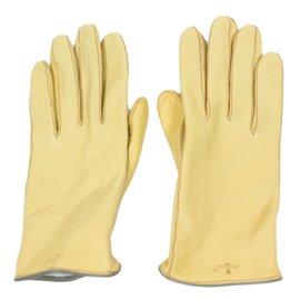 Autre Marque Gelbe Lederhandschuhe Gelb