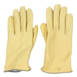Autre Marque Guantes de cuero amarillo Amarillo