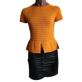 Piazza Sempione T-Shirt aus Baumwolle Orange Orange