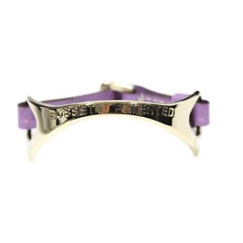 Fratelli Rosseti Pulseira de Couro Verniz Roxo Prata Outro