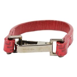 Pulsera Lancel de cuero rojo Roja