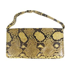Autre Marque Pochette en python jaune et marron Autre