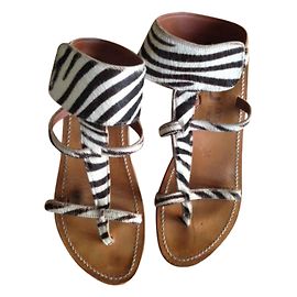 K Jacques Sandals Zebra print