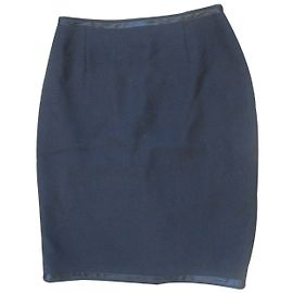 Autre Marque Didier Parakian Black Wool Pencil Skirt Size 36 Black
