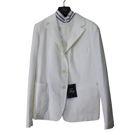 Blazer Fay Blanco de Algodón con Chaleco Extraíble Blanco