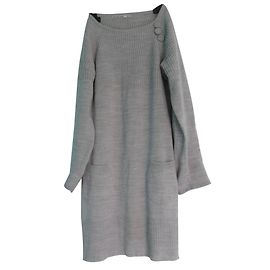 Autre Marque Robe pull No the Town en lin gris 10 ans Gris