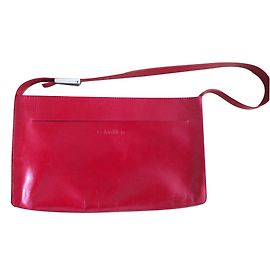 Calvin Klein Red Leather Handbag Red