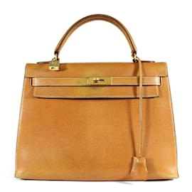 Hermès-Handbags-Golden,Light brown