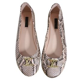 Ballerines Louis Vuitton en Python Rose et Marron Autre