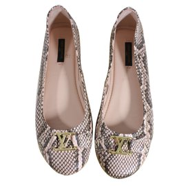 Louis Vuitton Python Ballet Flats Pink and Brown Other