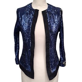 Giacca in denim Pinko blu con paillettes Blu
