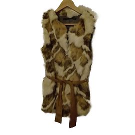 Zara veste sans manche fourrure Beige