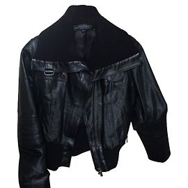 Giacca aviator Ventcouvert in pelle nera Nero