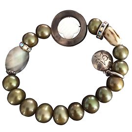 Pulsera Gas de Perlas Caqui Caqui