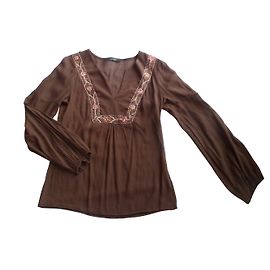 Sandro Bluse Braun aus Viskose Größe 38 Braun