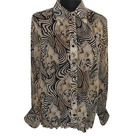 Blusa Escada con Estampado de Cebra en Poliéster Talla 42 Estampado de cebra