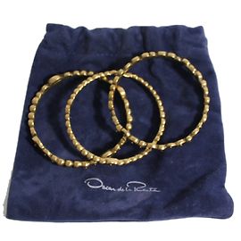 Conjunto de 3 pulseiras Oscar de la Renta em latão dourado Dourado