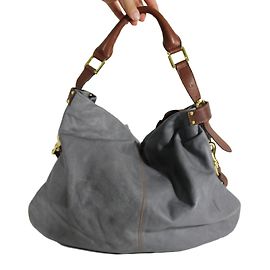 Autre Marque Bolsa de mão LM Lulu em pele de bezerro cinza Cinza