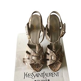Sandales Yves Saint Laurent Tribute 105 Python Beige Beige
