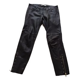 Maje Pantalon cuir Noir