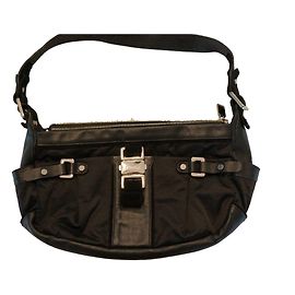 Bolsa Furla preta de couro e nylon Preto