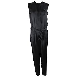 American Retro Black Polyester Jumpsuit Size 40 Black