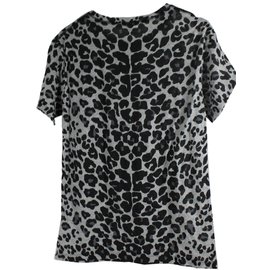 Maje-T-shirt leopard-Gris