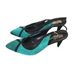 Michel Vivien Blue Suede Pumps Size 39 Blue